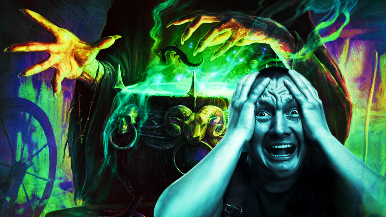 Scared man black magic