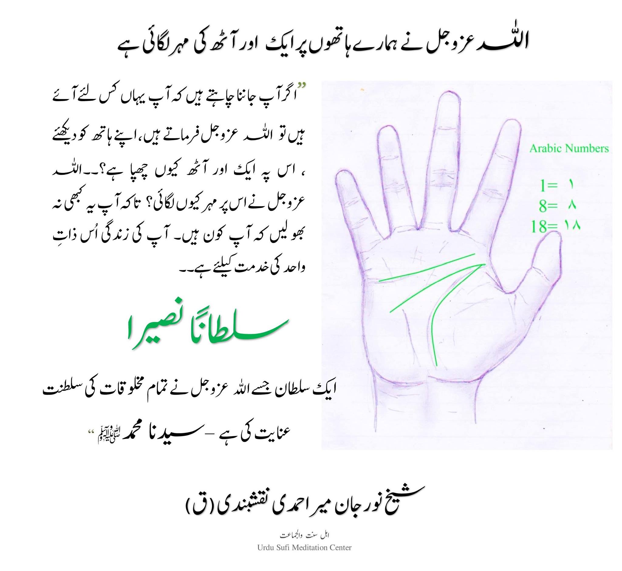 Urdu Allah (AJ) Has Stamped Our Hands with 1 & 8 Our Purpose is to