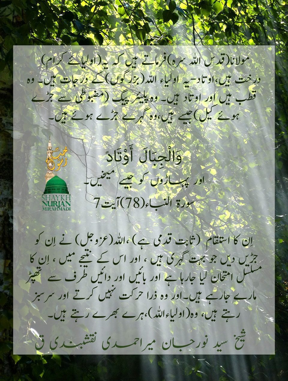 Awliya Are Like Trees and Mountains With Deep Roots
اولیاء کرام درختوں اور پہا...