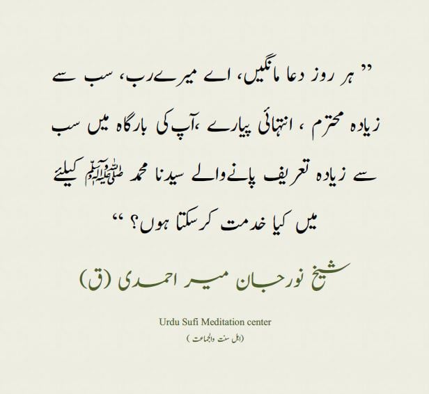 "Everyday ask, Ya Rabbi (O my lord), what can I do to serve the most honored, th...