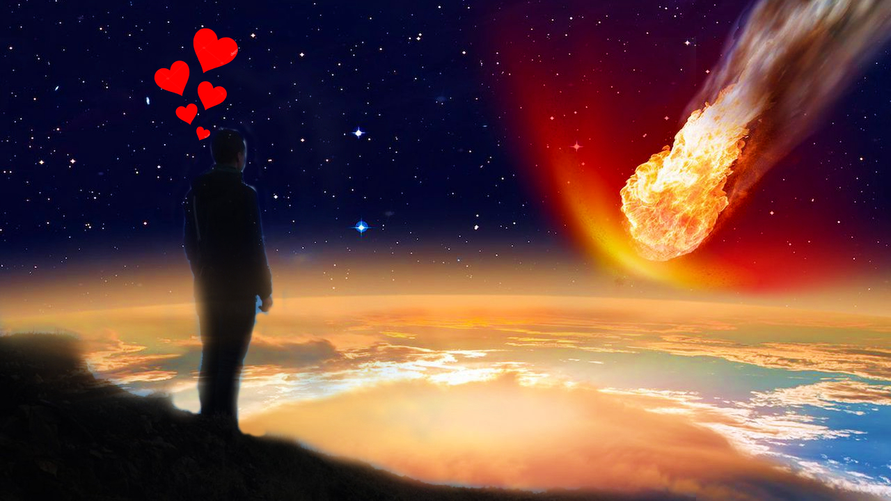 man looking for love, world ending