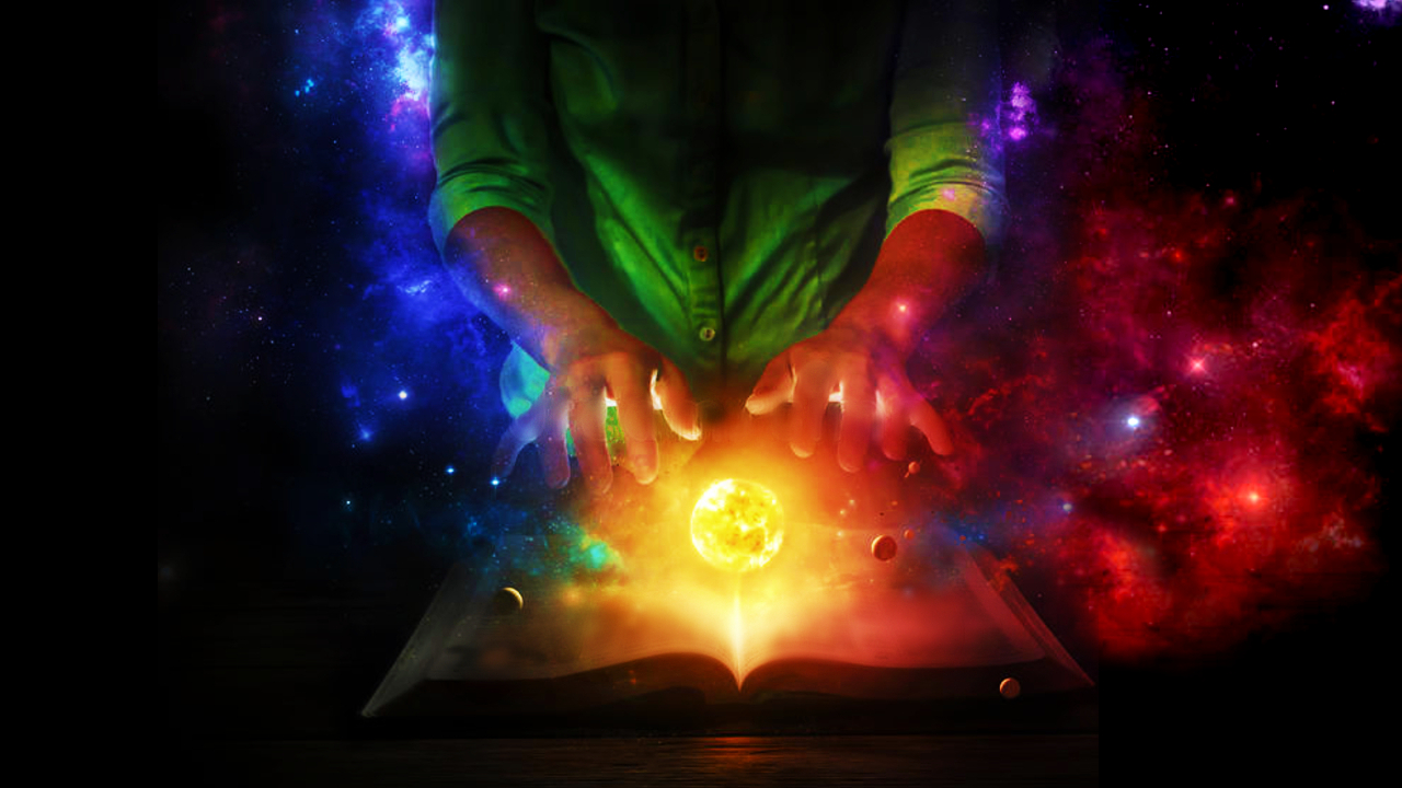 sun and universe in book